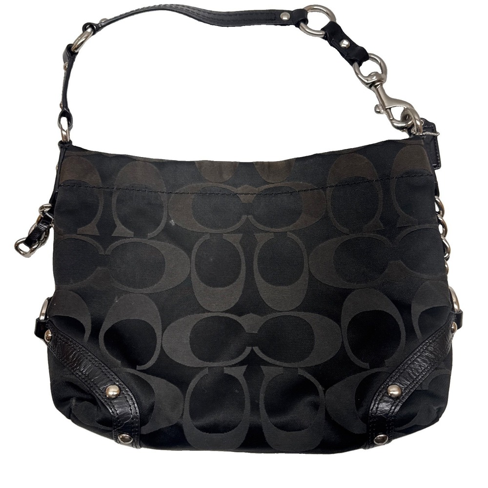 Coach Women Signature Black Shoulder Bag F1076 - F15250 - Picture 2 of 8